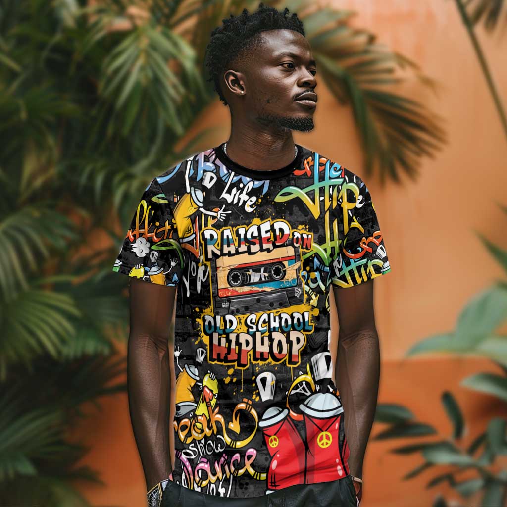 Raised On Hip Hop T shirt Graffiti Art Style LT05