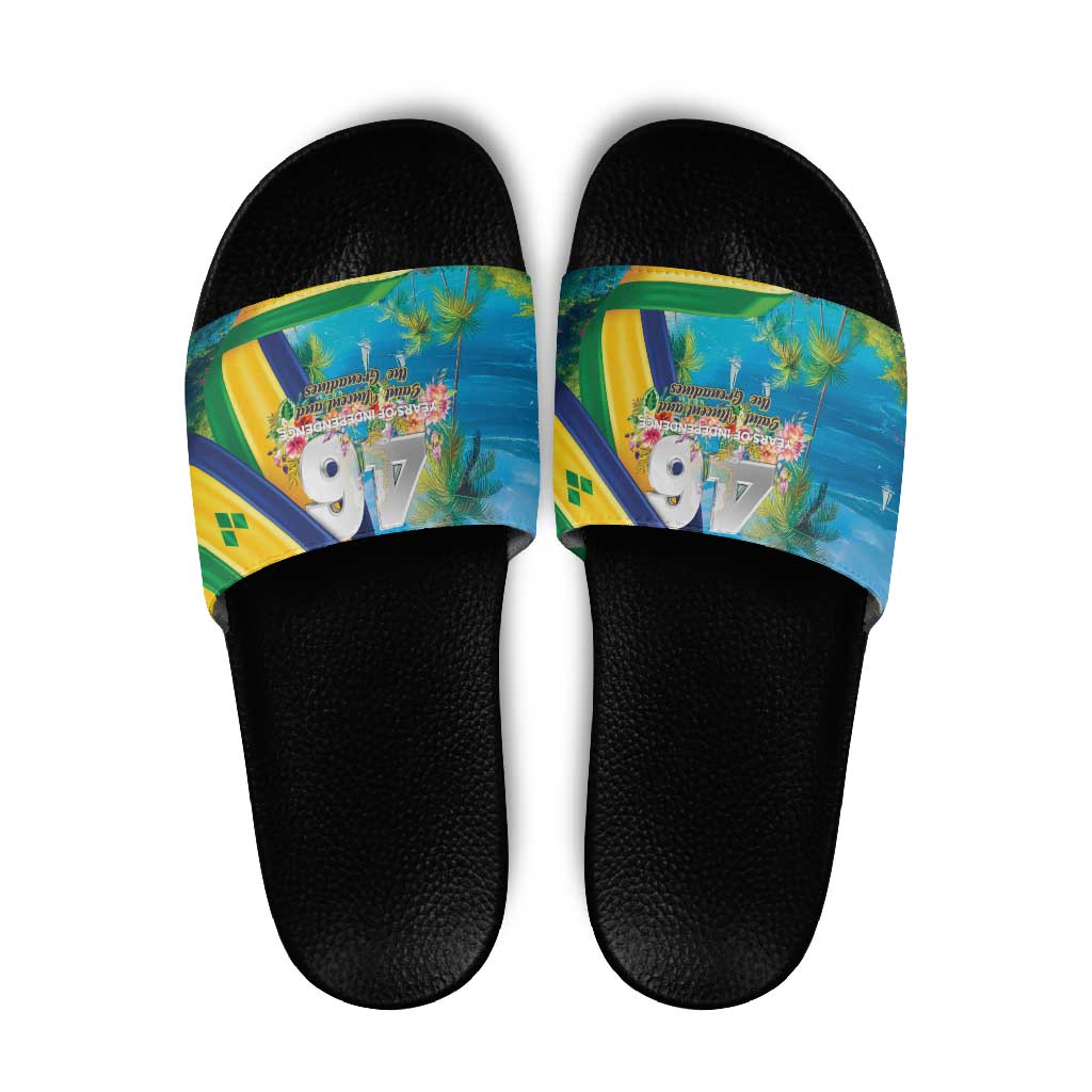 Saint Vincent And The Grenadines Slide Sandals 46 Years Of Independence LT05