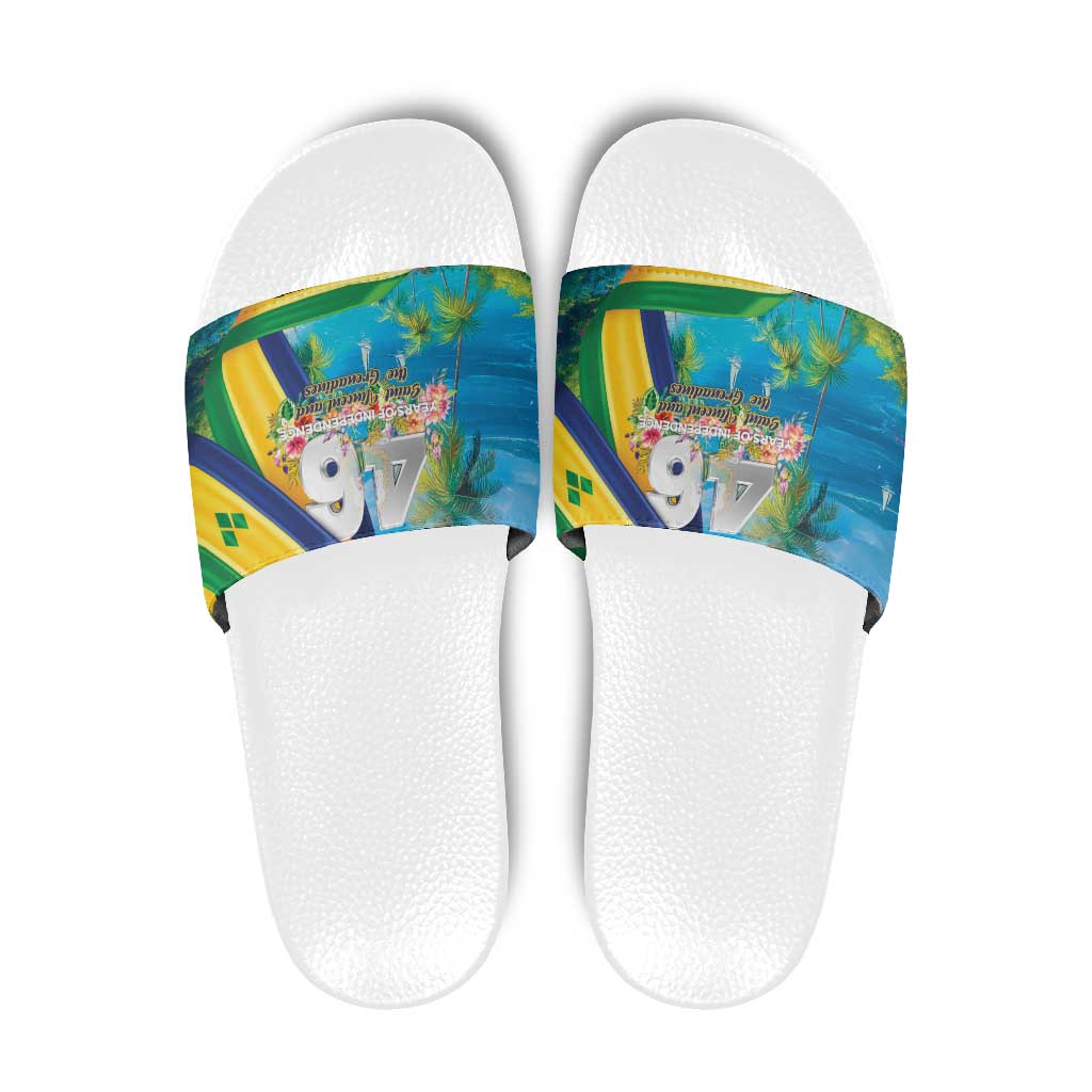 Saint Vincent And The Grenadines Slide Sandals 46 Years Of Independence LT05