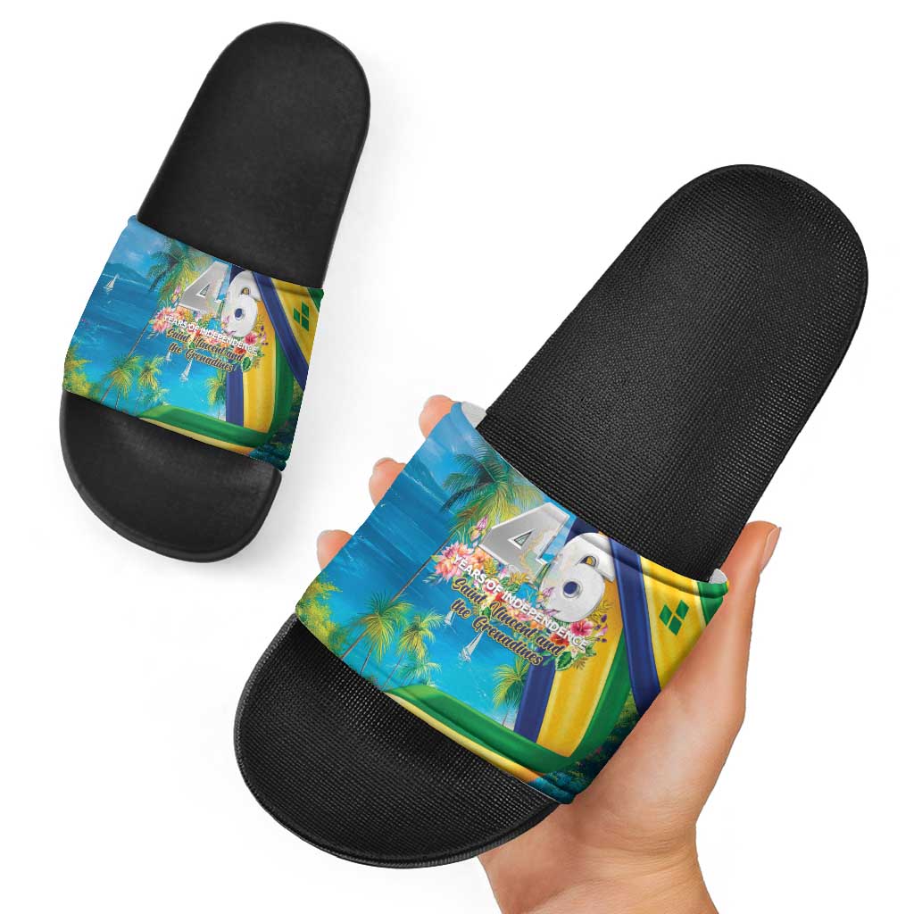 Saint Vincent And The Grenadines Slide Sandals 46 Years Of Independence LT05