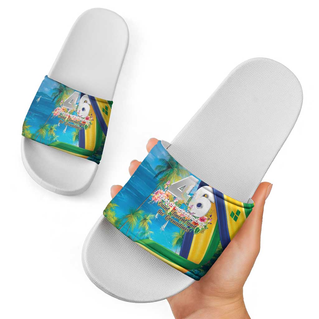 Saint Vincent And The Grenadines Slide Sandals 46 Years Of Independence LT05