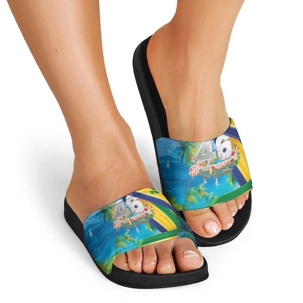 Saint Vincent And The Grenadines Slide Sandals 46 Years Of Independence LT05