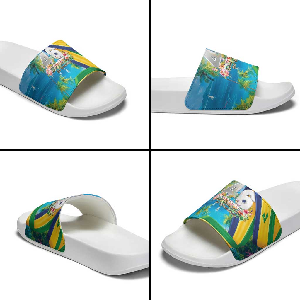 Saint Vincent And The Grenadines Slide Sandals 46 Years Of Independence LT05