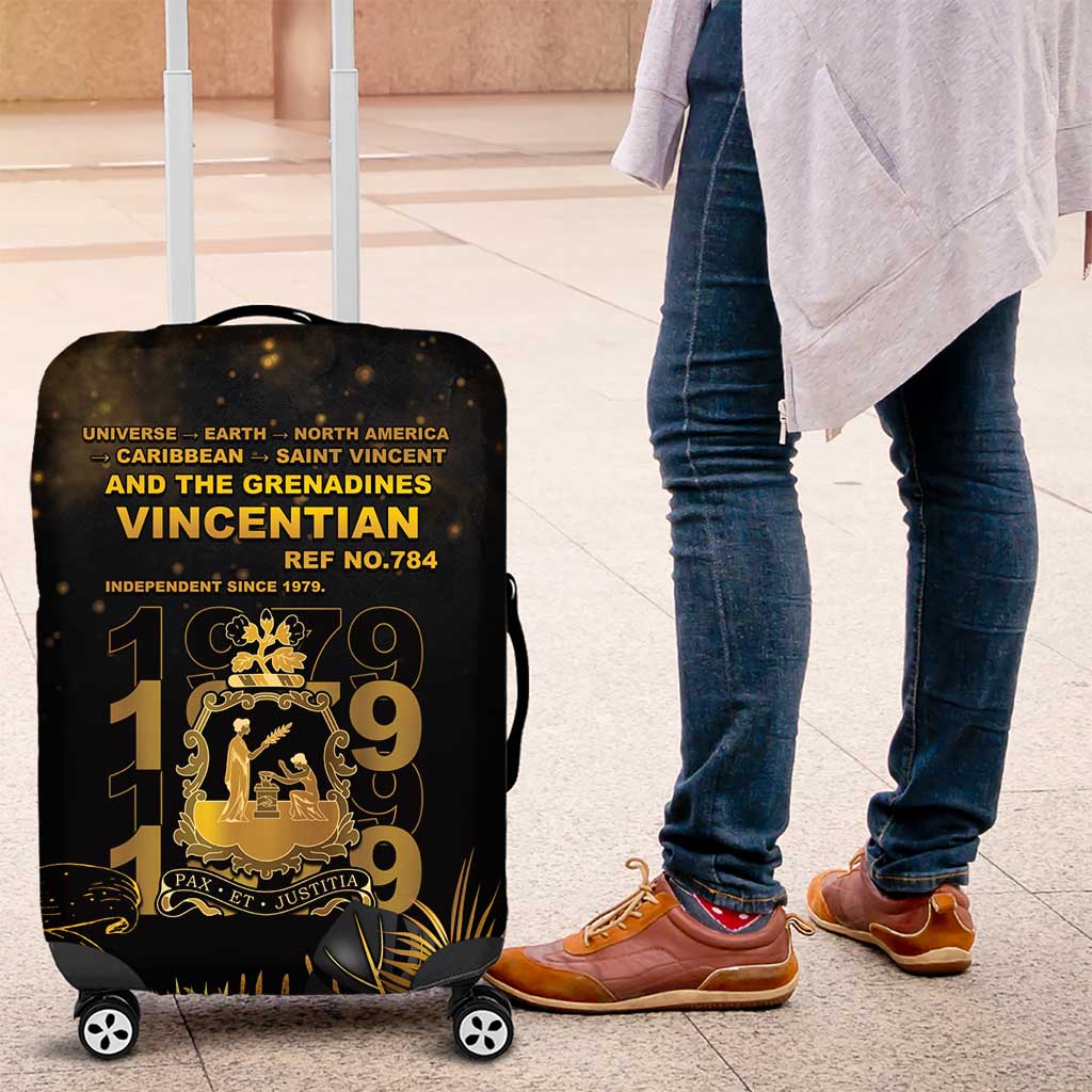 Saint Vincent And The Grenadines 1979 Luggage Cover Gold Tropical Leaves And Coat Of Arms LT05