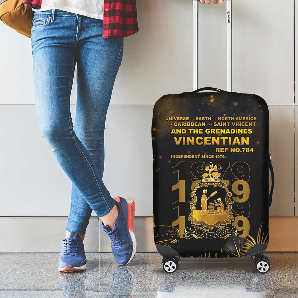 Saint Vincent And The Grenadines 1979 Luggage Cover Gold Tropical Leaves And Coat Of Arms LT05