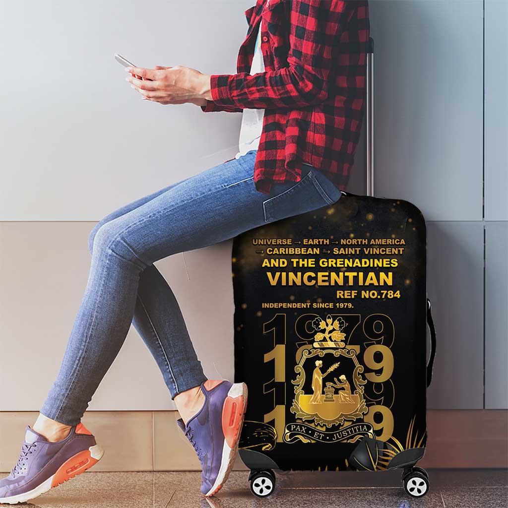 Saint Vincent And The Grenadines 1979 Luggage Cover Gold Tropical Leaves And Coat Of Arms LT05