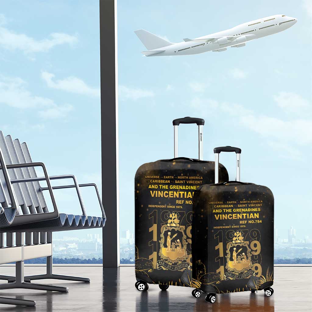 Saint Vincent And The Grenadines 1979 Luggage Cover Gold Tropical Leaves And Coat Of Arms LT05