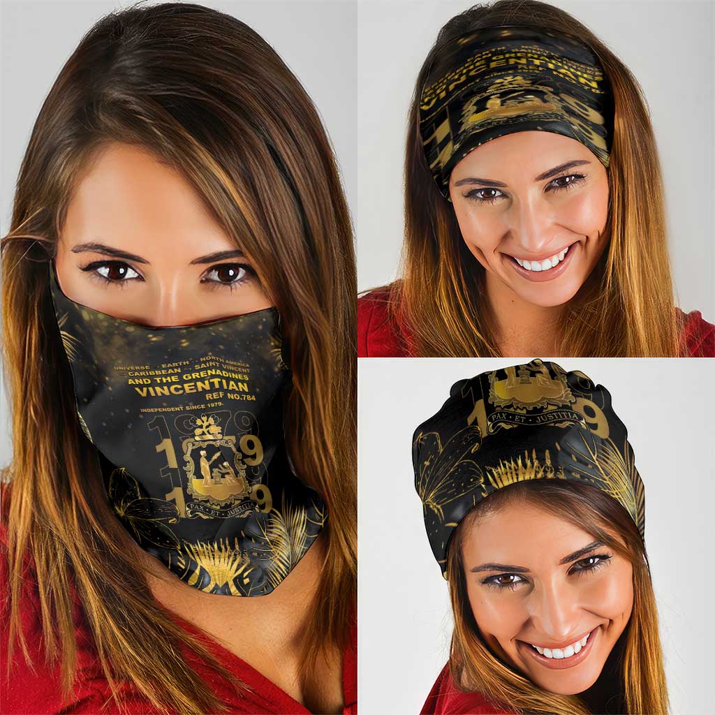 Saint Vincent And The Grenadines 1979 Neck Gaiter Gold Tropical Leaves And Coat Of Arms LT05