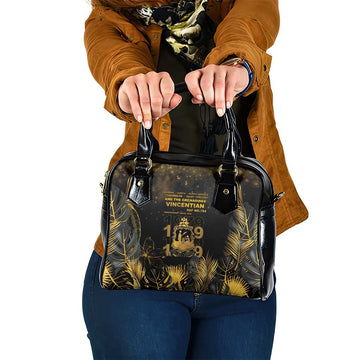 Saint Vincent And The Grenadines 1979 Shoulder Handbag Gold Tropical Leaves And Coat Of Arms LT05