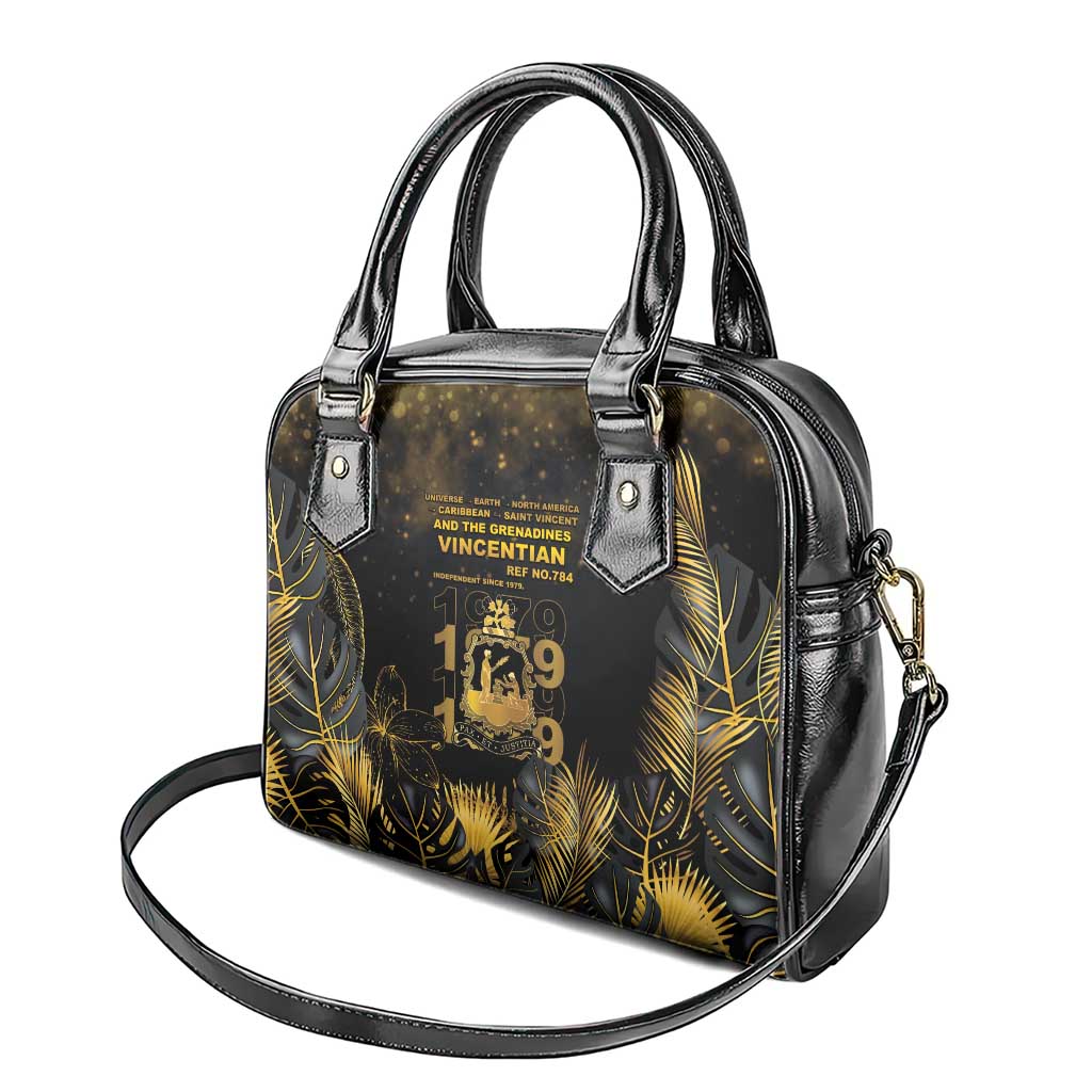 Saint Vincent And The Grenadines 1979 Shoulder Handbag Gold Tropical Leaves And Coat Of Arms LT05