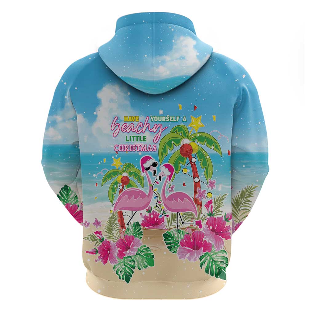 Hawaii Christmas Hoodie Deck The Palms Holiday Flamingos LT05