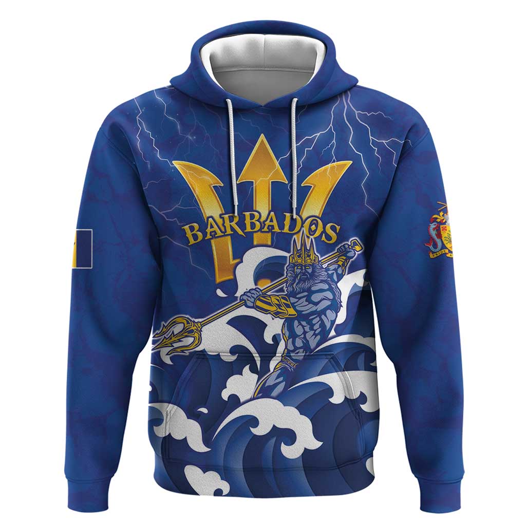 Personalized Barbados Hoodie Poseidon Trident LT05