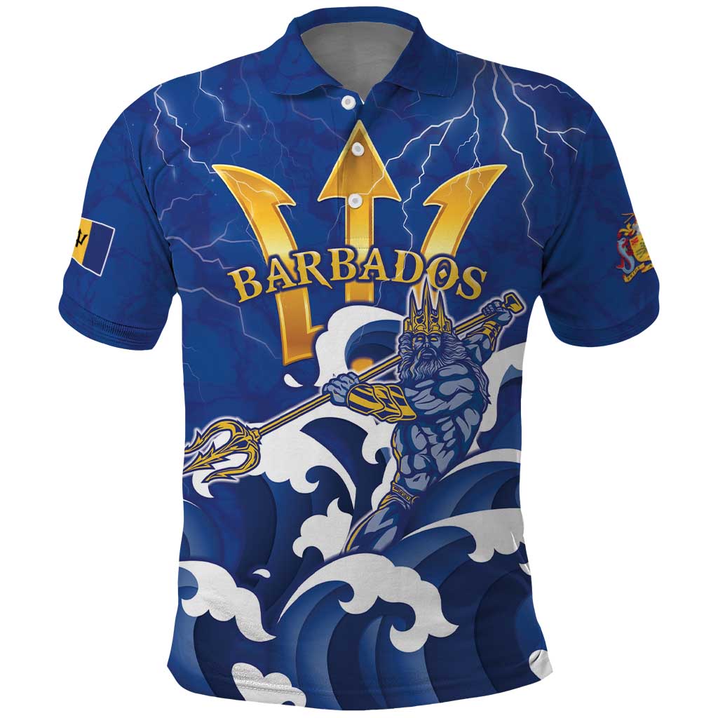 Personalized Barbados Polo Shirt Poseidon Trident LT05
