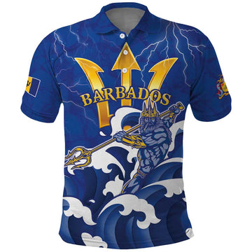 Personalized Barbados Polo Shirt Poseidon Trident LT05