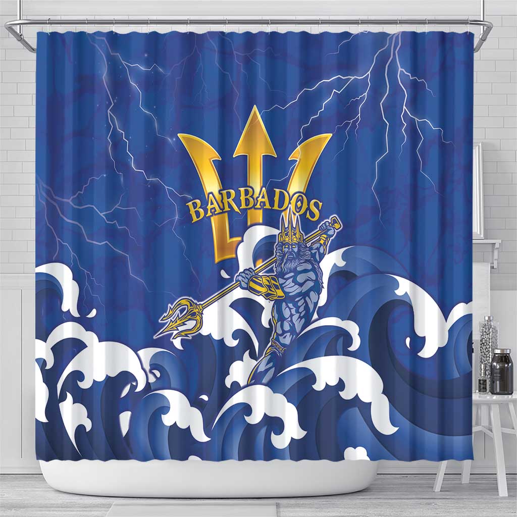 Barbados Shower Curtain Poseidon Trident LT05