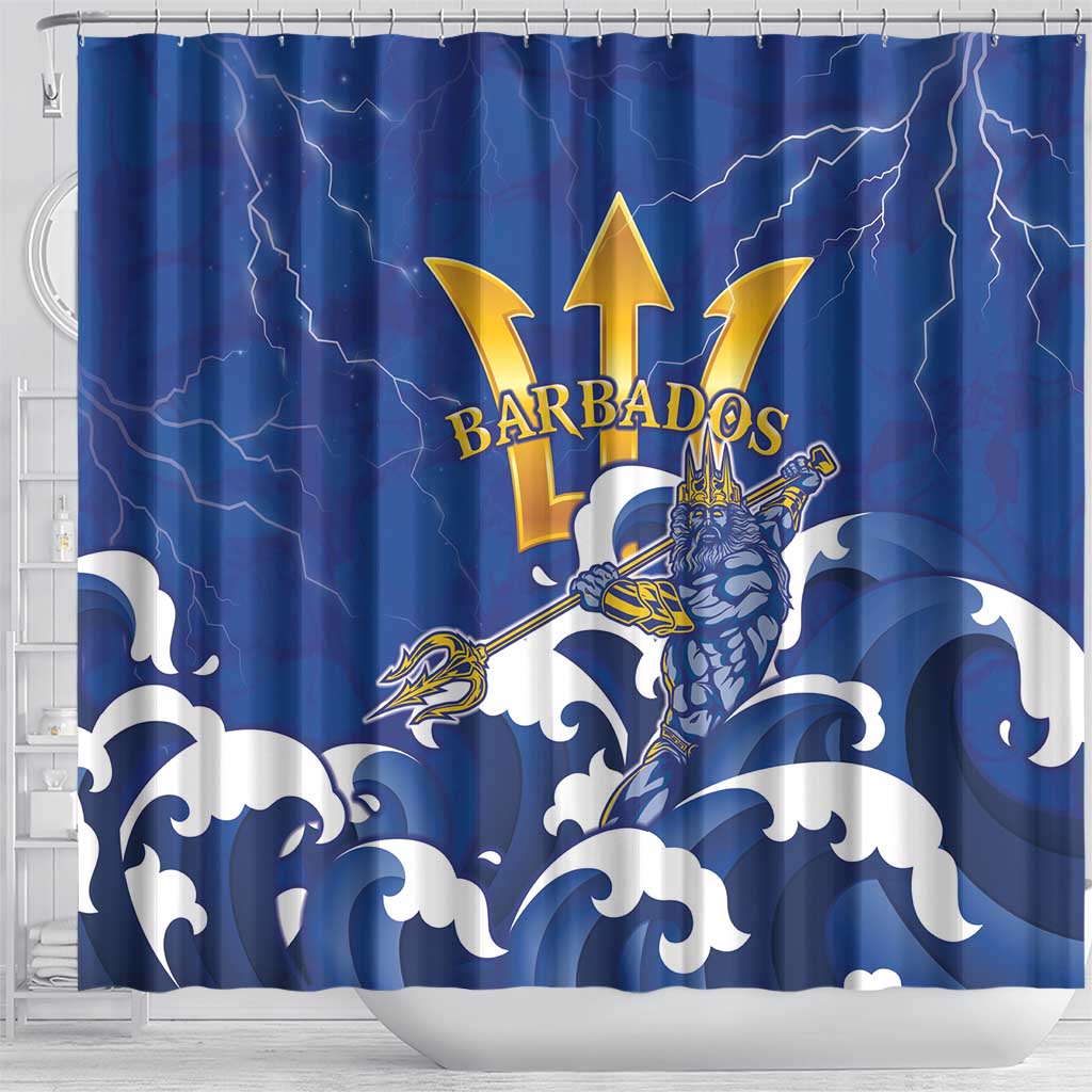 Barbados Shower Curtain Poseidon Trident LT05