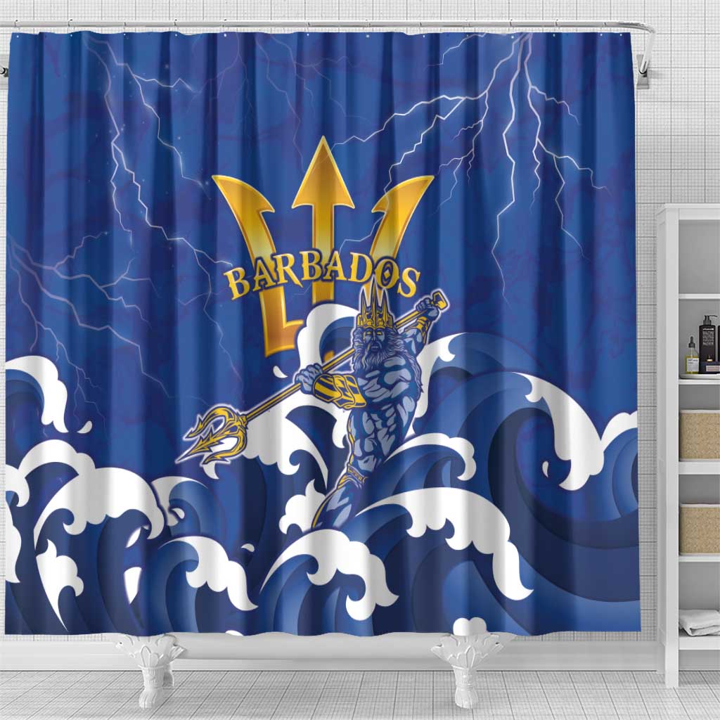 Barbados Shower Curtain Poseidon Trident LT05