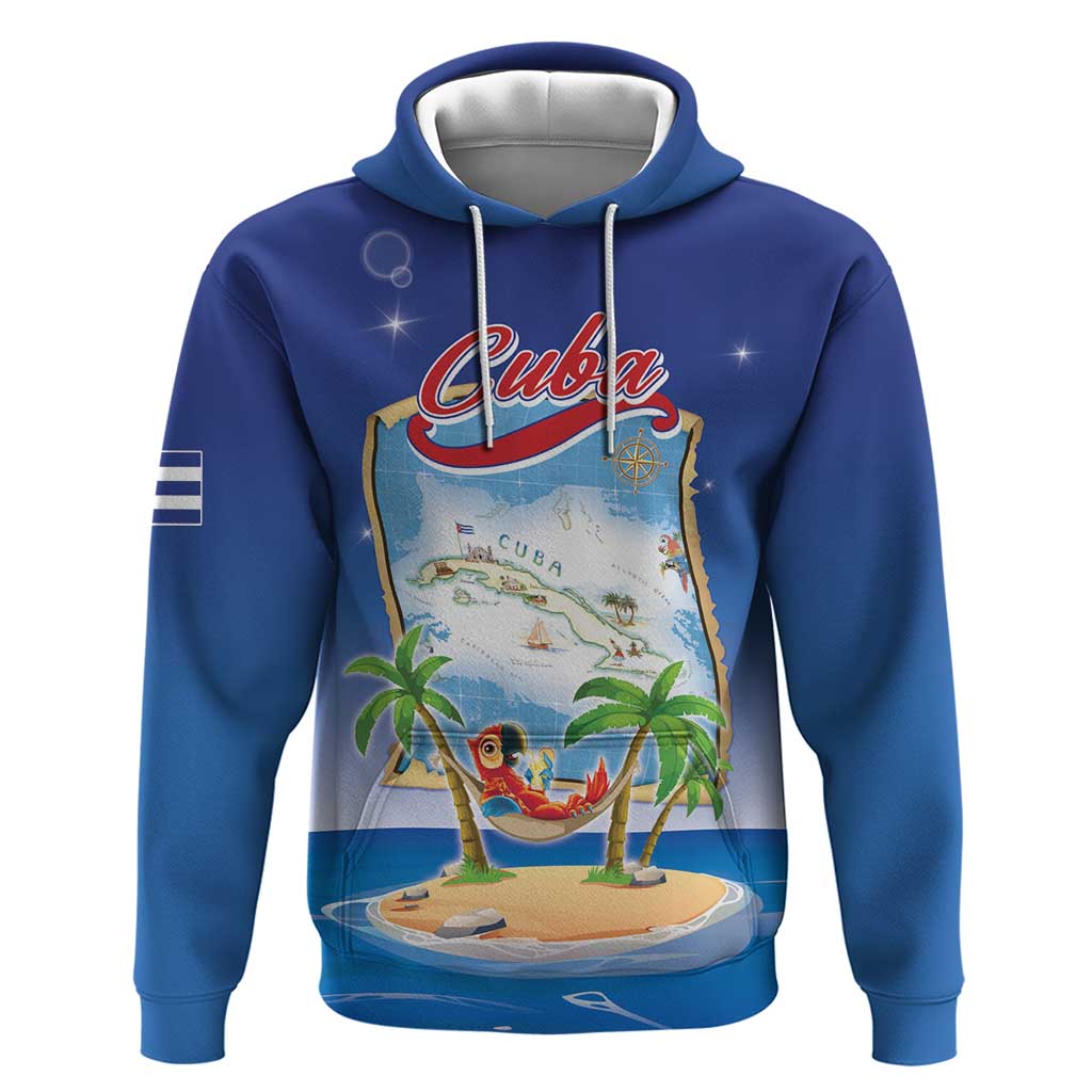 Cuba Hoodie Funny Macaw Decorative Map LT05