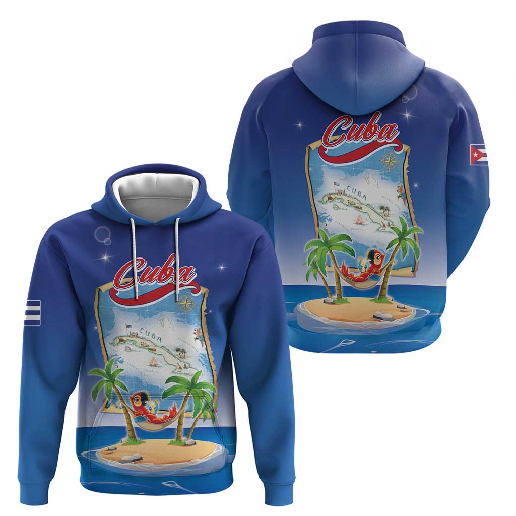 Cuba Hoodie Funny Macaw Decorative Map LT05
