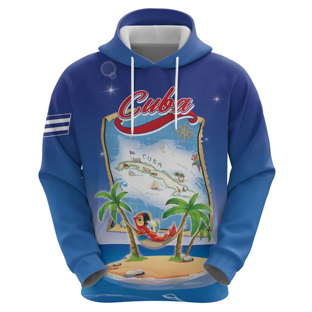 Cuba Hoodie Funny Macaw Decorative Map LT05