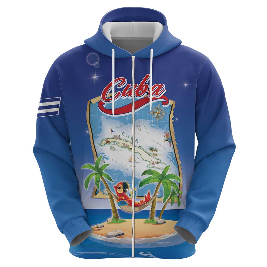 Cuba Hoodie Funny Macaw Decorative Map LT05