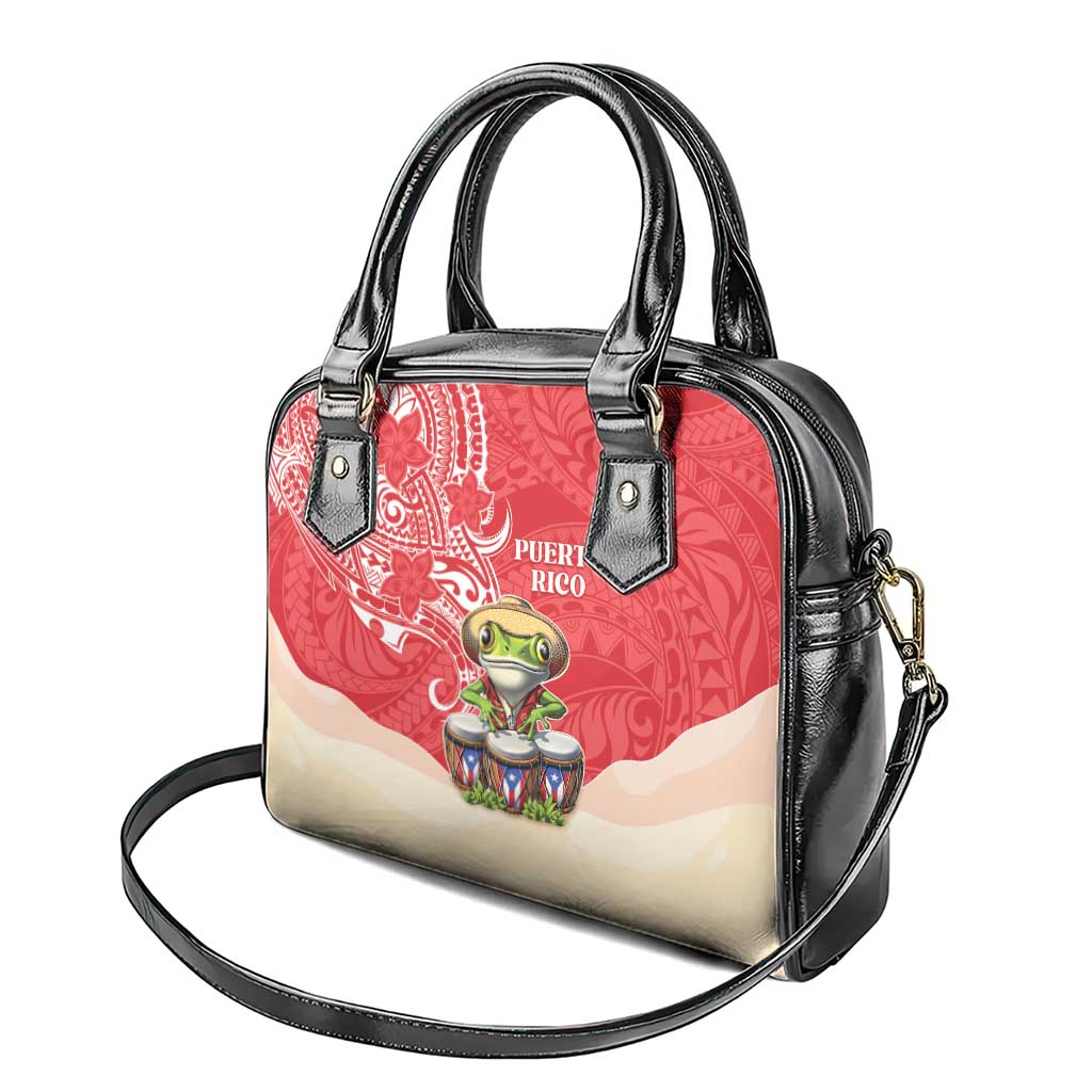 Puerto Rico Shoulder Handbag Coqui Frog With Polynesian Pattern LT05