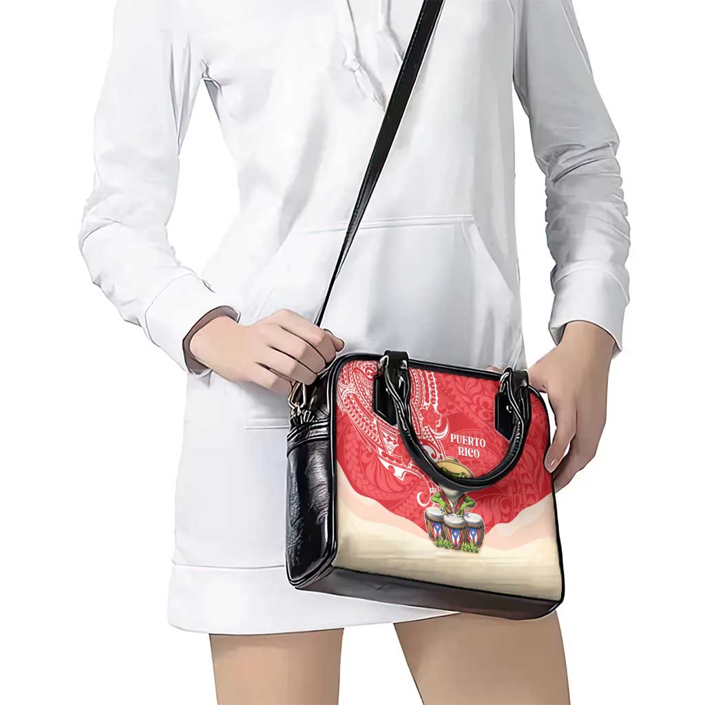 Puerto Rico Shoulder Handbag Coqui Frog With Polynesian Pattern LT05