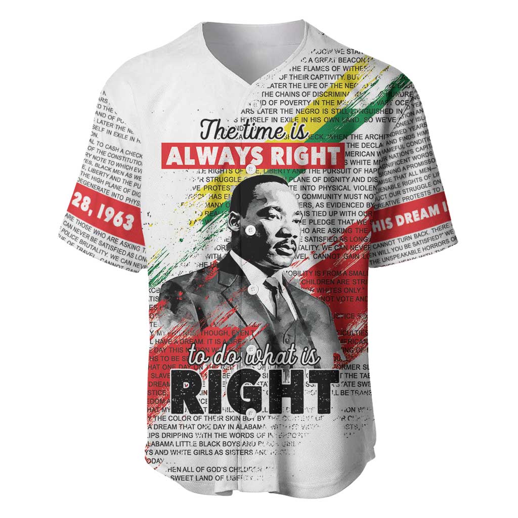 Martin Luther King Baseball Jersey Honoring The Legacy White Version LT05