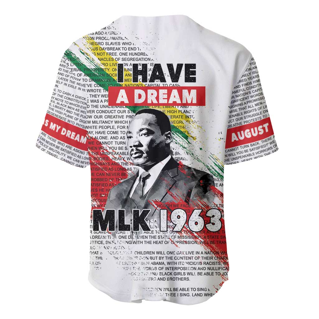 Martin Luther King Baseball Jersey Honoring The Legacy White Version LT05
