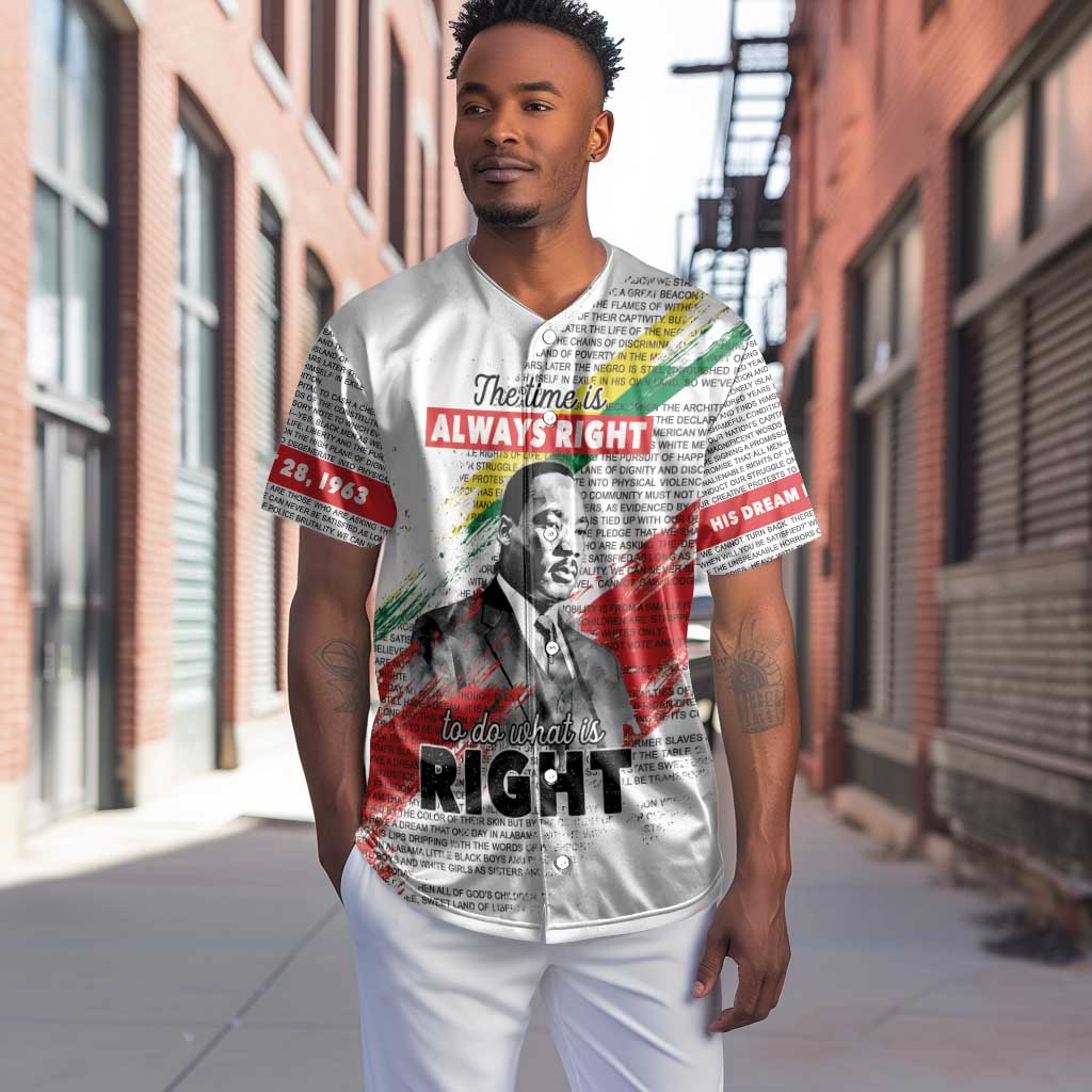 Martin Luther King Baseball Jersey Honoring The Legacy White Version LT05