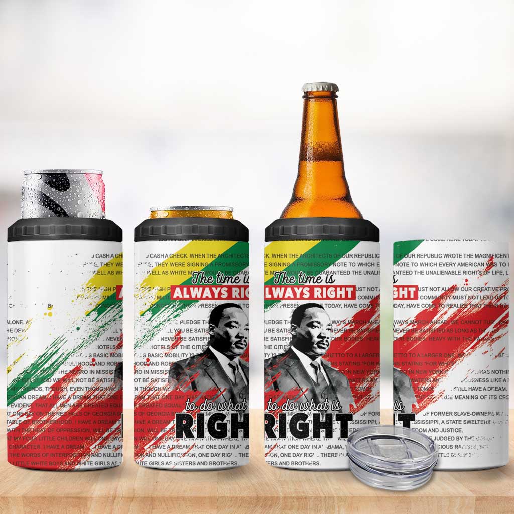 Martin Luther King 4 in 1 Can Cooler Tumbler Honoring The Legacy White Version LT05