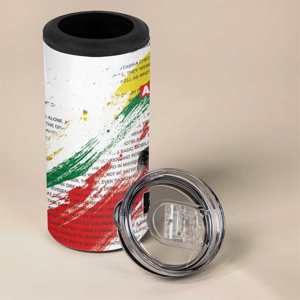 Martin Luther King 4 in 1 Can Cooler Tumbler Honoring The Legacy White Version LT05
