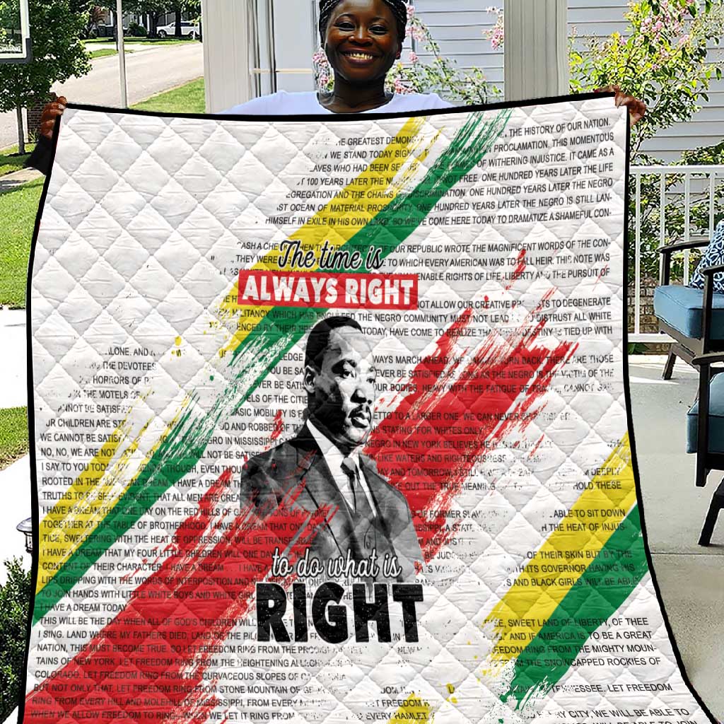 Martin Luther King Quilt Honoring The Legacy White Version LT05
