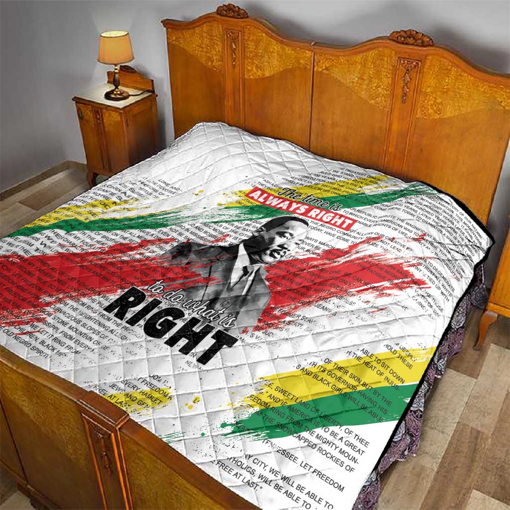 Martin Luther King Quilt Honoring The Legacy White Version LT05