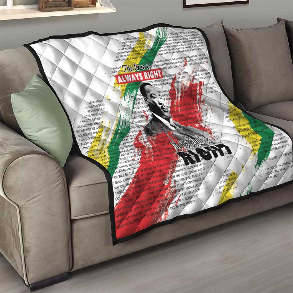 Martin Luther King Quilt Honoring The Legacy White Version LT05