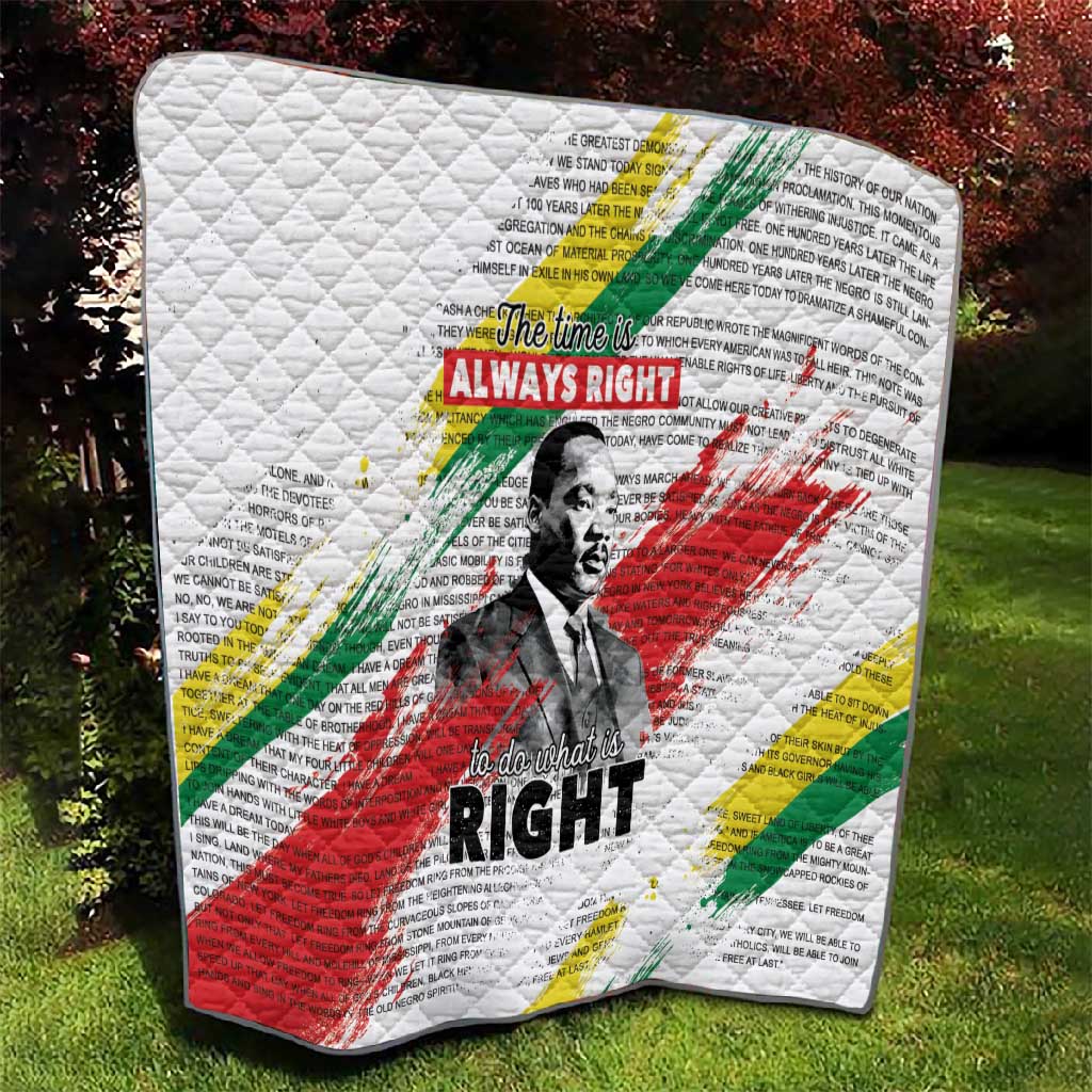 Martin Luther King Quilt Honoring The Legacy White Version LT05