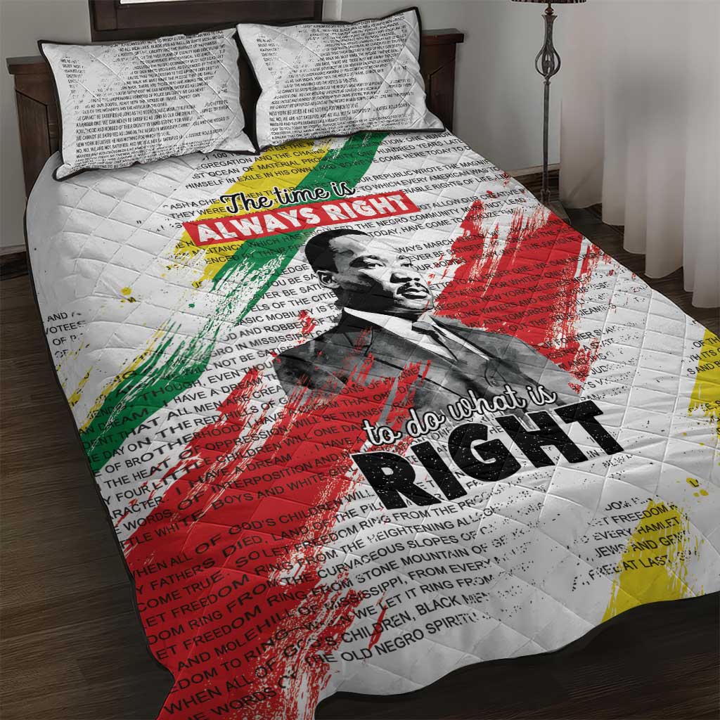 Martin Luther King Quilt Bed Set Honoring The Legacy White Version LT05