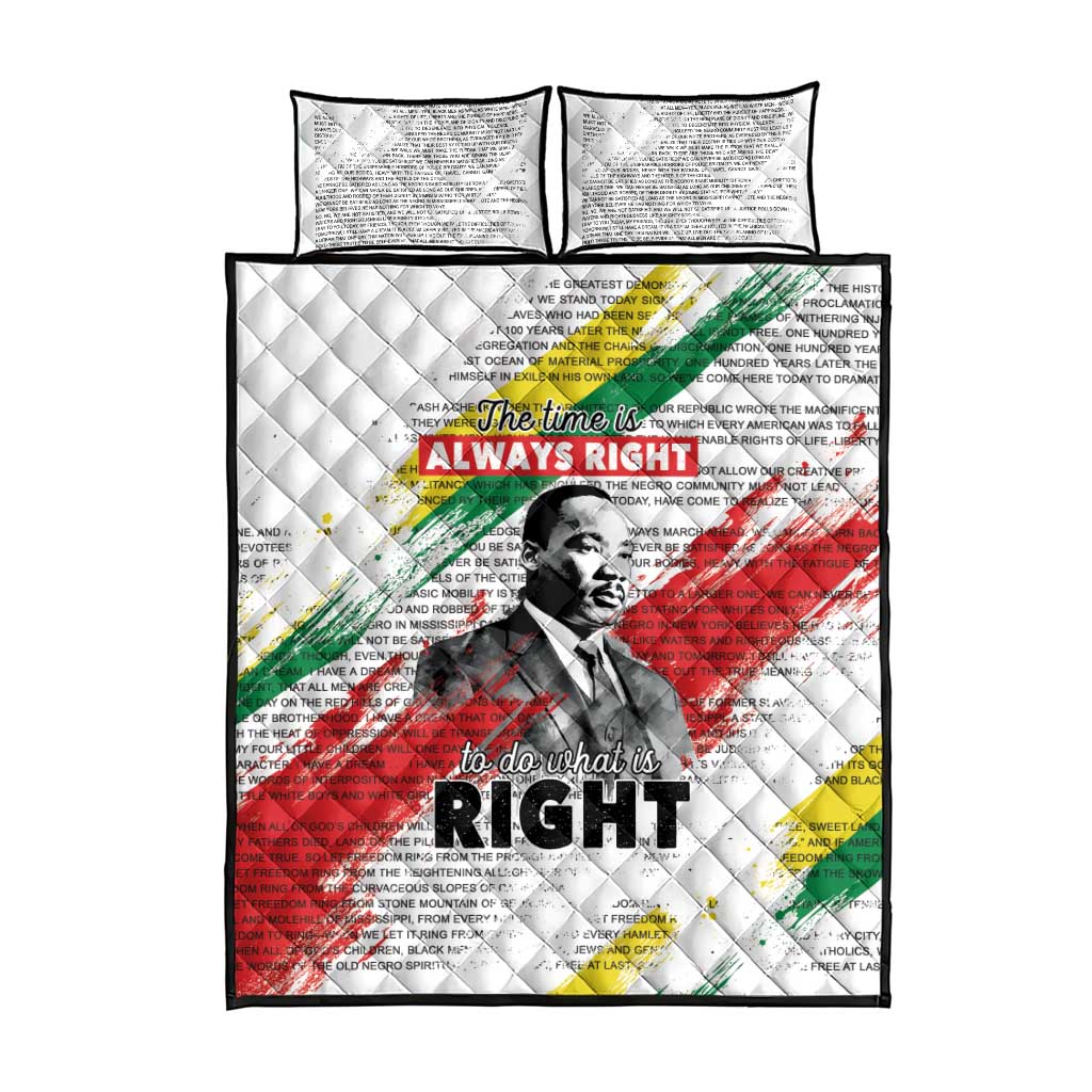 Martin Luther King Quilt Bed Set Honoring The Legacy White Version LT05