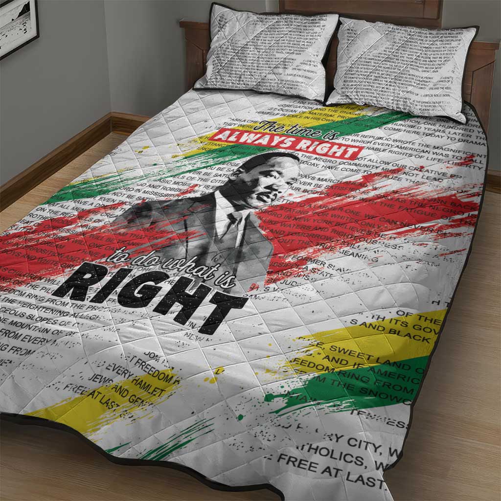 Martin Luther King Quilt Bed Set Honoring The Legacy White Version LT05