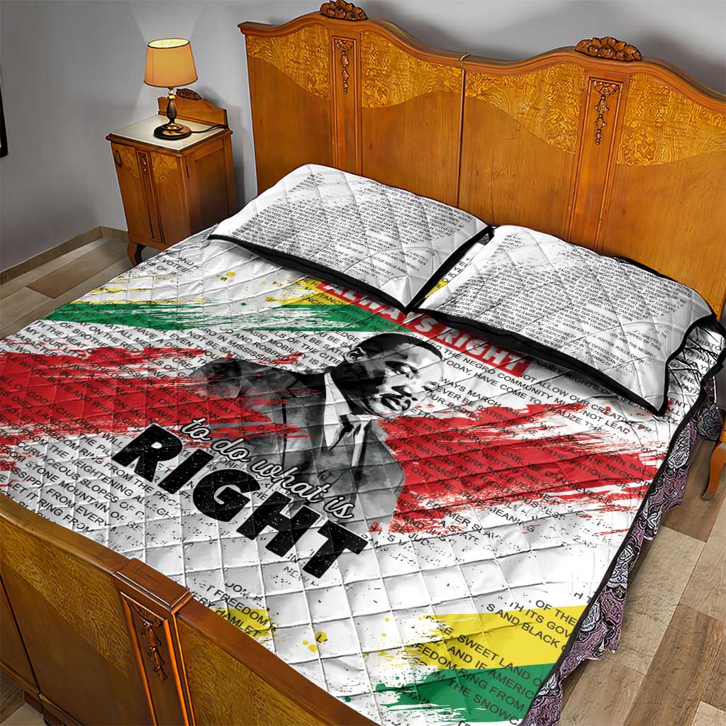 Martin Luther King Quilt Bed Set Honoring The Legacy White Version LT05