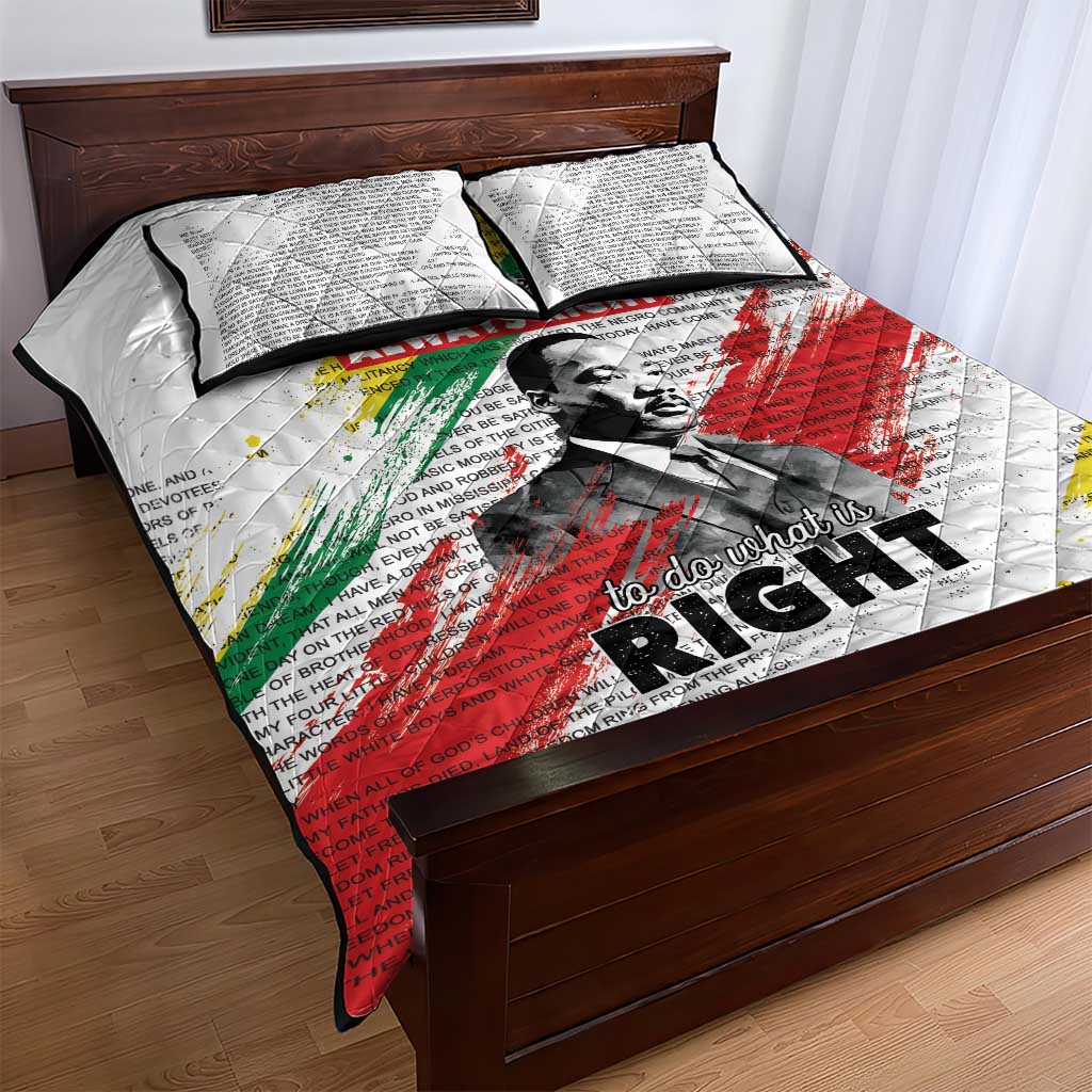 Martin Luther King Quilt Bed Set Honoring The Legacy White Version LT05