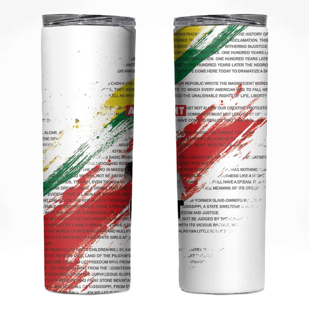 Martin Luther King Skinny Tumbler Honoring The Legacy White Version LT05