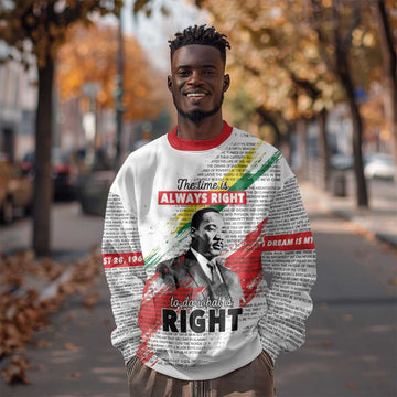 Martin Luther King Sweatshirt Honoring The Legacy White Version LT05