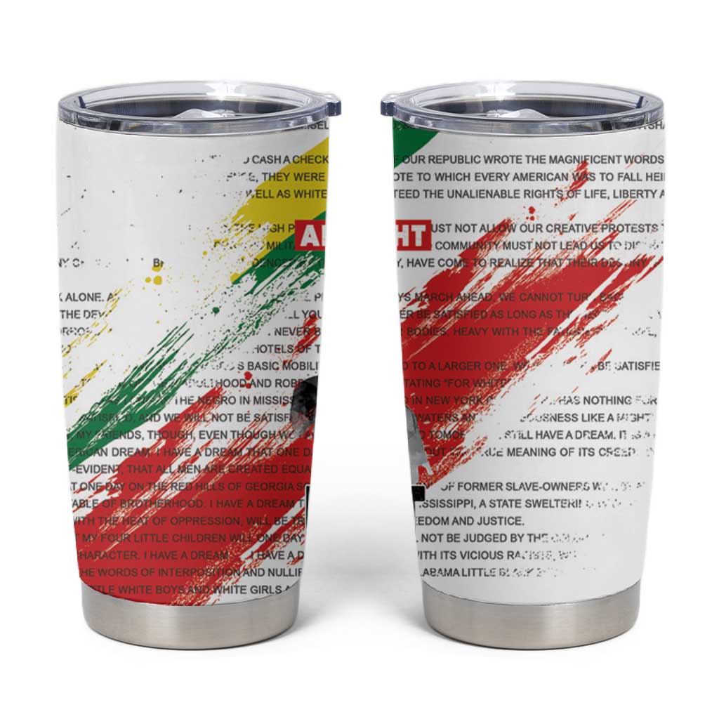 Martin Luther King Tumbler Cup Honoring The Legacy White Version LT05