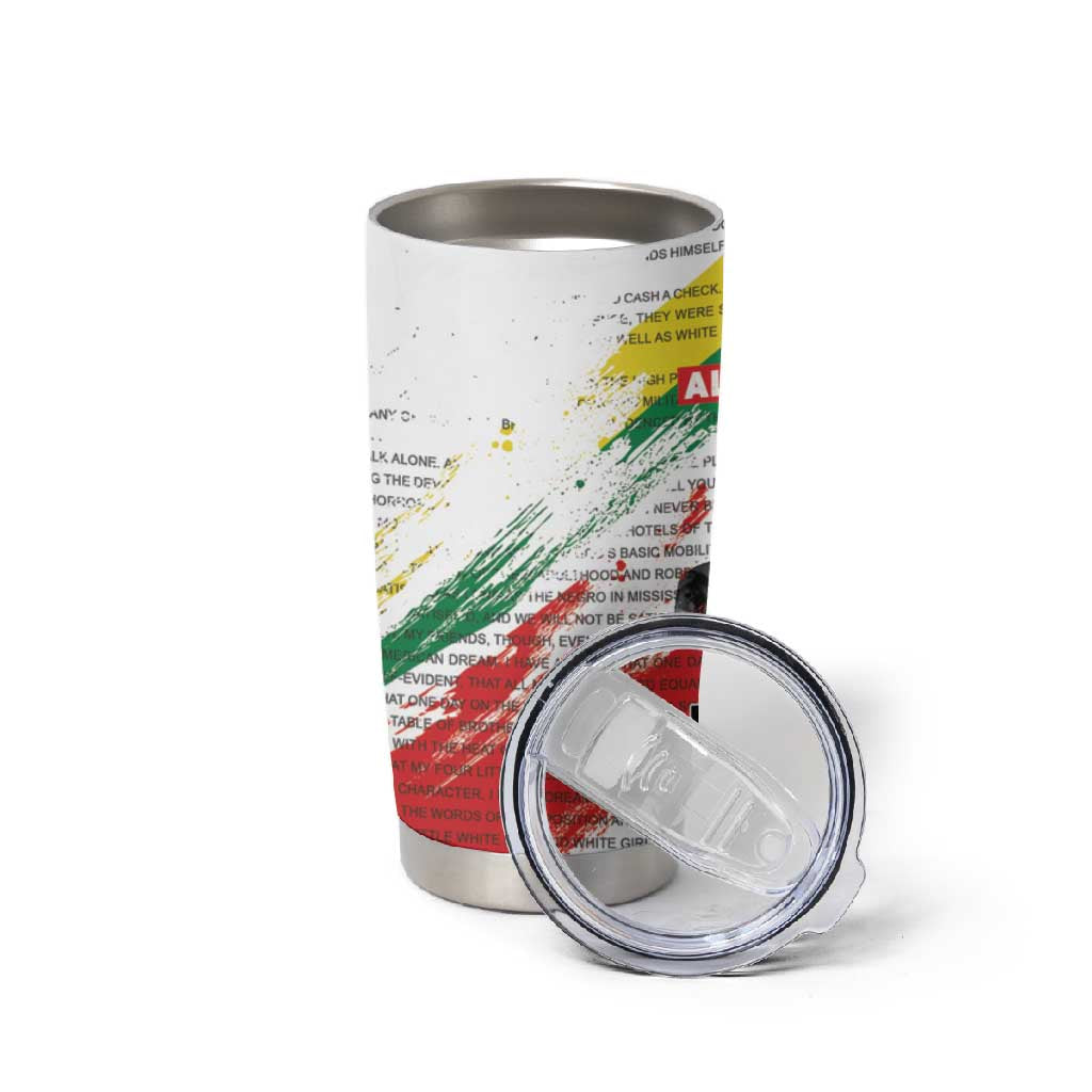 Martin Luther King Tumbler Cup Honoring The Legacy White Version LT05