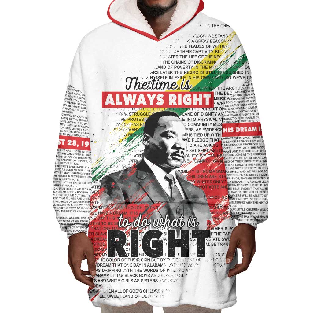 Martin Luther King Wearable Blanket Hoodie Honoring The Legacy White Version LT05