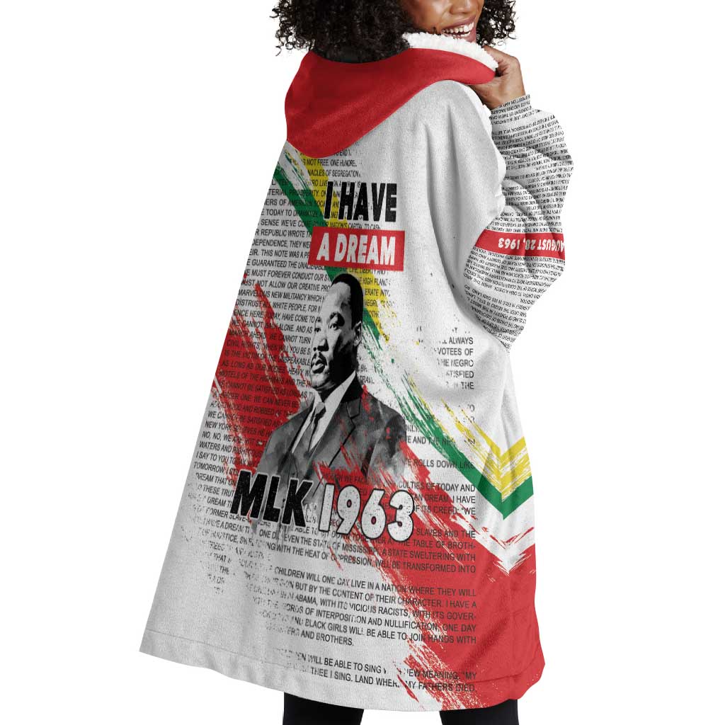 Martin Luther King Wearable Blanket Hoodie Honoring The Legacy White Version LT05