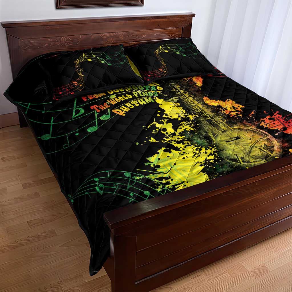 Afro Music Pride Quilt Bed Set From Our Roots The World Finds Rhythm LT05