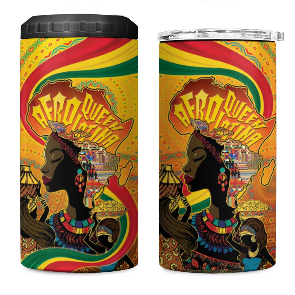 Afro Latina Queen 4 in 1 Can Cooler Tumbler The Beauty Of Black Women LT05