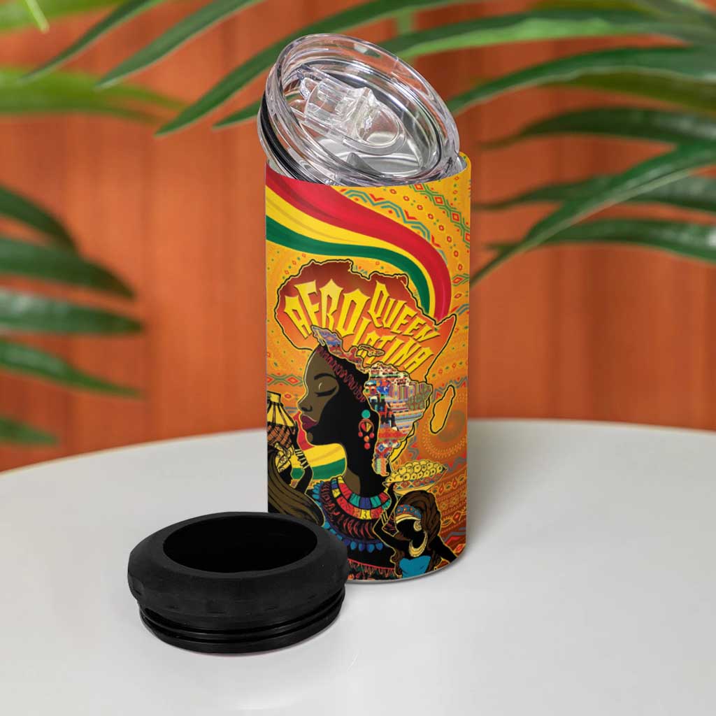 Afro Latina Queen 4 in 1 Can Cooler Tumbler The Beauty Of Black Women LT05